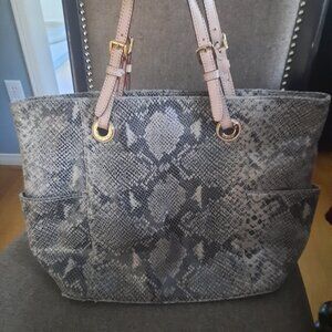 Michael Kors Snake Pattern Jet Set Tote Bag